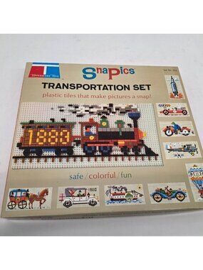 Tupperware Snapics Transportation Set 203 Plastic Mosaic Tile Craft Kit Toy